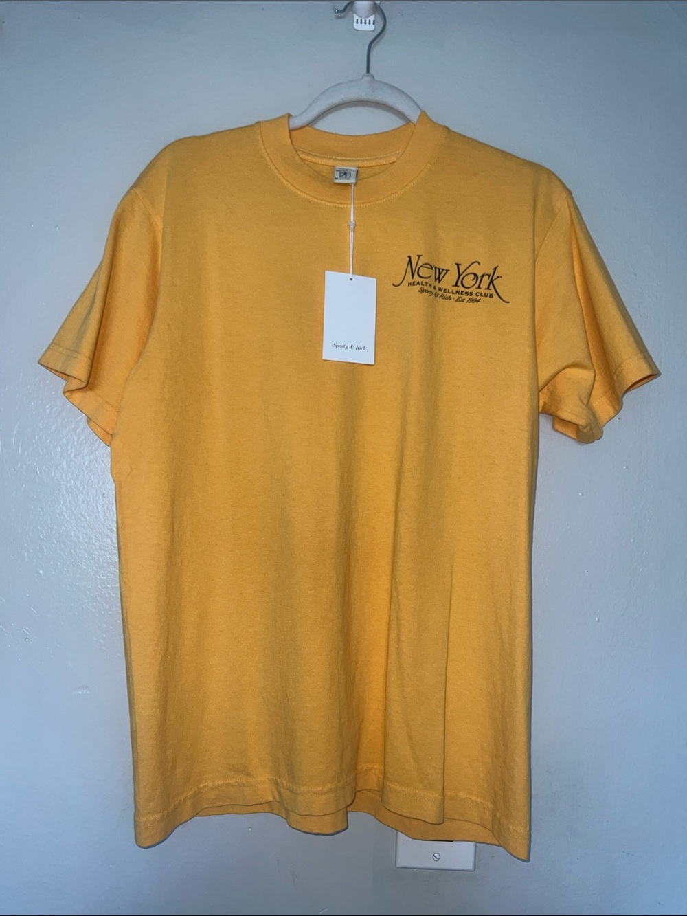 Sporty && Rich NY 94 T-Shirt - Faded Gold/Navy - Medium - Picture 5 of 5